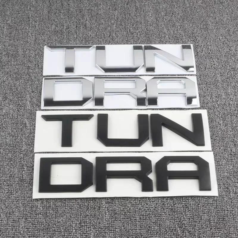 3D glossy black silver letters For Toyota TUNDRA Trunk Emblem Badge Stickers car accessories modified car sticker