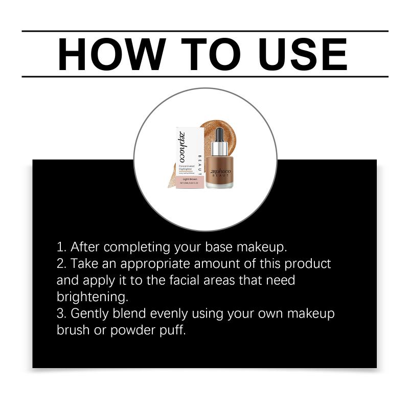 

Concentrated Highlighter Liquid Enhance Skin Radiance Refined Makeup Effect Easy Application Suitable Daily Facial Makeup