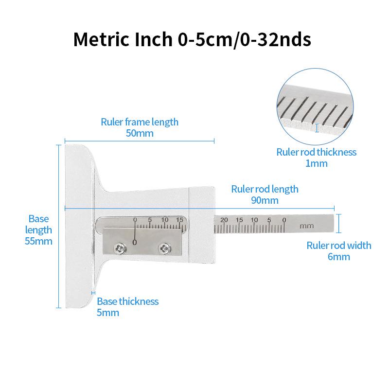Stainless Steel Tire Tread Depth Caliper Gauge 0-30mm/0-50mm/0-60mm