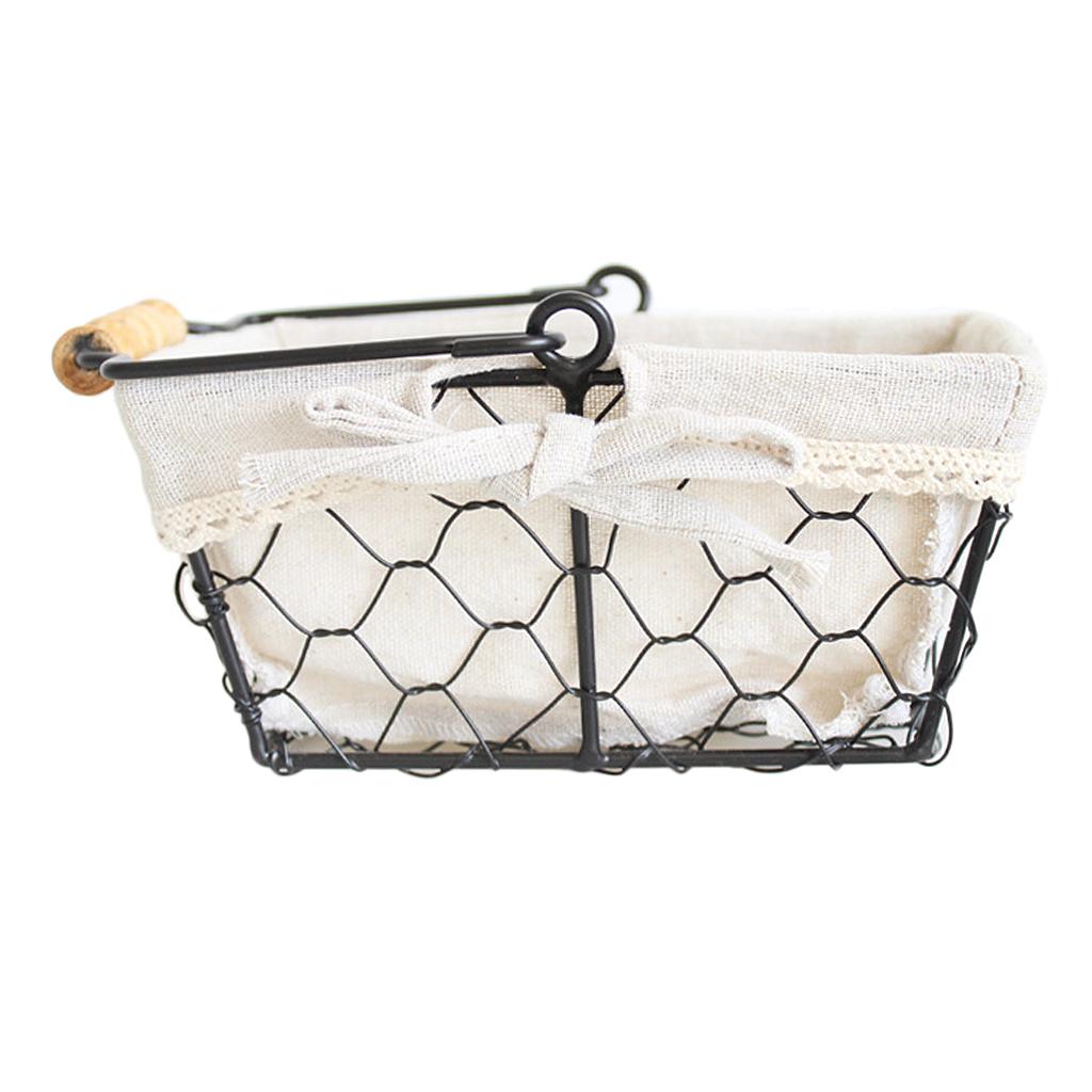 Fruit Geometric Sundries Countertop Serving Storage Baskets - Rectangular single handle