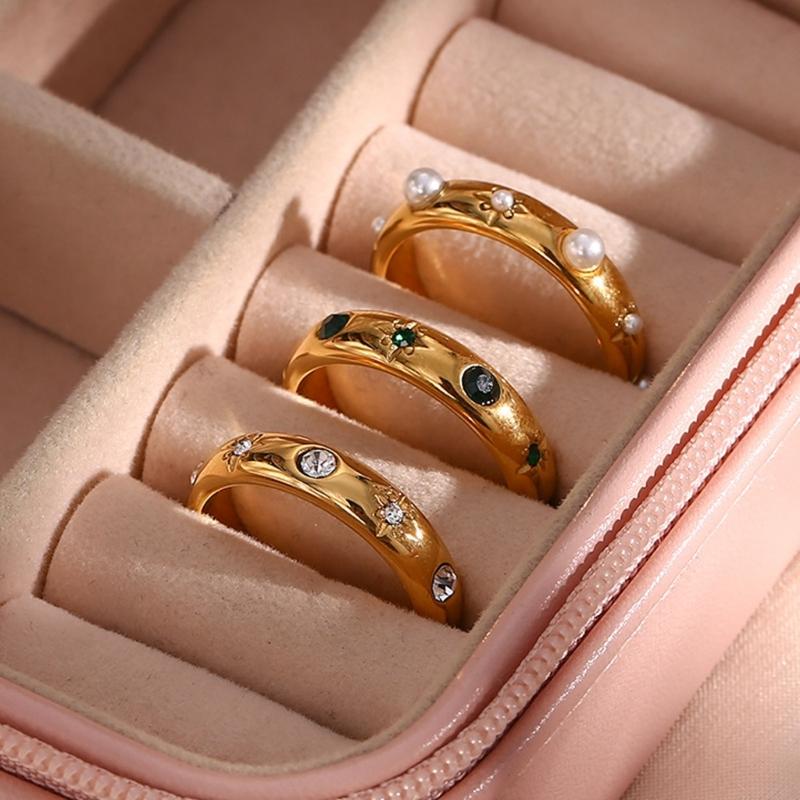 Metal Rings Fashion Dating Jewelry Stainless Steel Texture Comfortable Rings for Adding a Touch of Color to Any Look