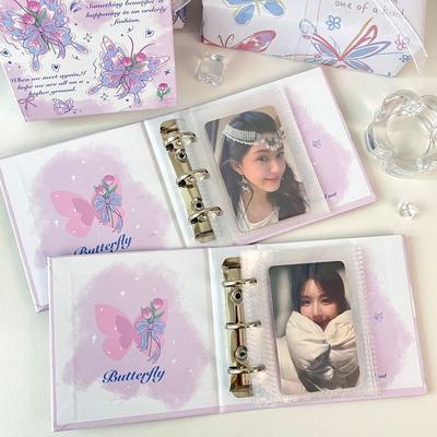 Durable Butterfly/Puppy Design Photo Album Loose-leaf 3-inch Size 3-inch K-pop Idol Photo Binder Photocard Holder Fan Meeting