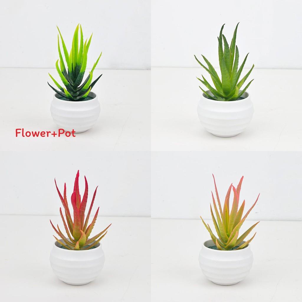 Succulent Aloe Vera Artificial Potted Plant For Office Desk Decor And Indoor Space