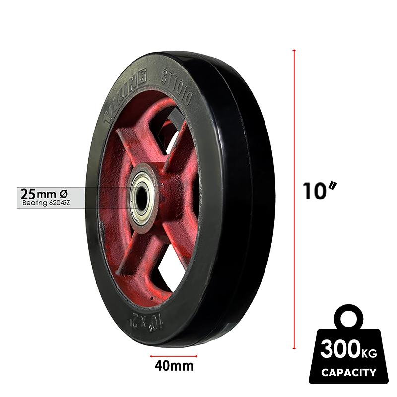 6, 8,10, 12 Inches Push Cart Rubber Wheel Heavy Duty Wheel Replacement Of Trolley Cart Handtruck/Pushcart
