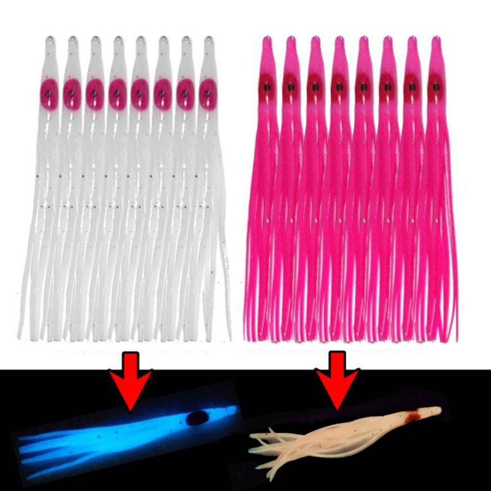 Weiß/Rosa Tintenfisch Weichen Köder 10 Teile/satz 80mm Zubehör
