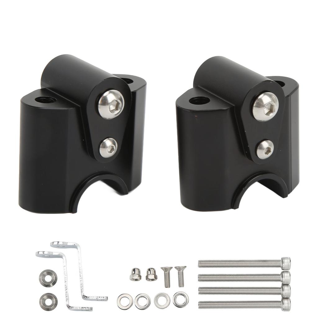 Chrome Handlebar Riser Clamp Chrome CNC Aluminum Alloy for R18 Classic Motorcycle 2020‑2021 Black