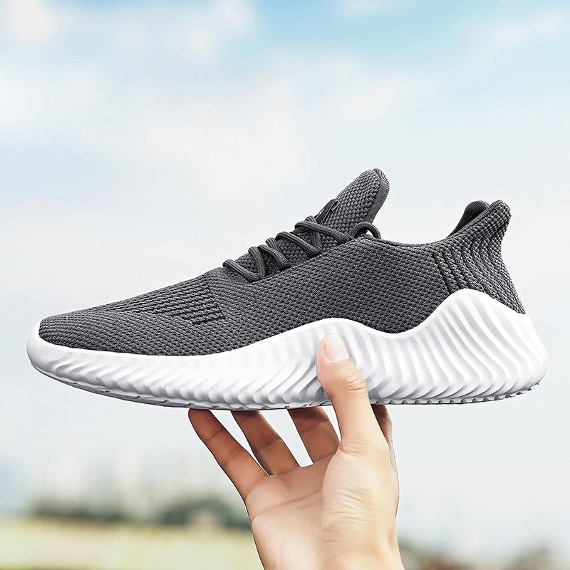 Men's Shoes 2021 Summer and Autumn Korean Version Trendy Casual Shoes Flying Woven Mesh Shoes Running Shoes 4647 Large Size
