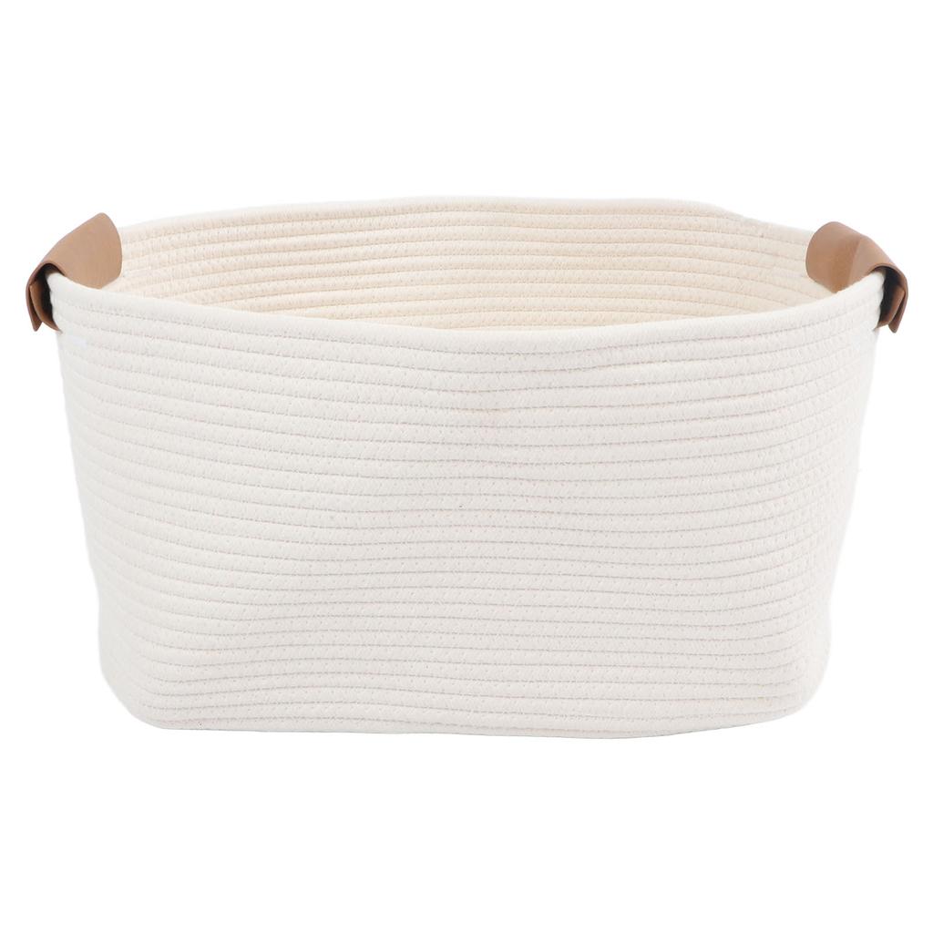 Cotton Rope Basket Large Capacity Multifunction Rope Woven Blanket Basket with Handle for Laundry