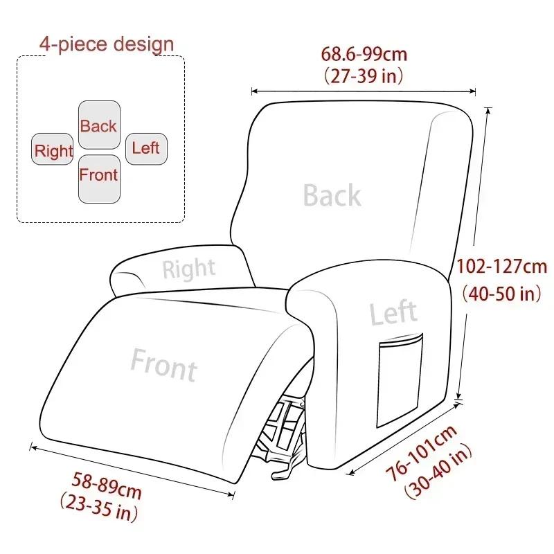 1/2/3 Seater Recliner Sofa Covers Leaves Jacquard Couch Slipcovers Elastic Water Repellent Armchair Covers for Living Room Hotel