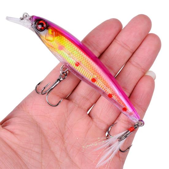 11.2CM/13.6G Minnow Bionic Lure with Sharp Hooks Tongue Hard Artificial Swimbait Freshwater Saltwater Trout Bass Fishing Accessories