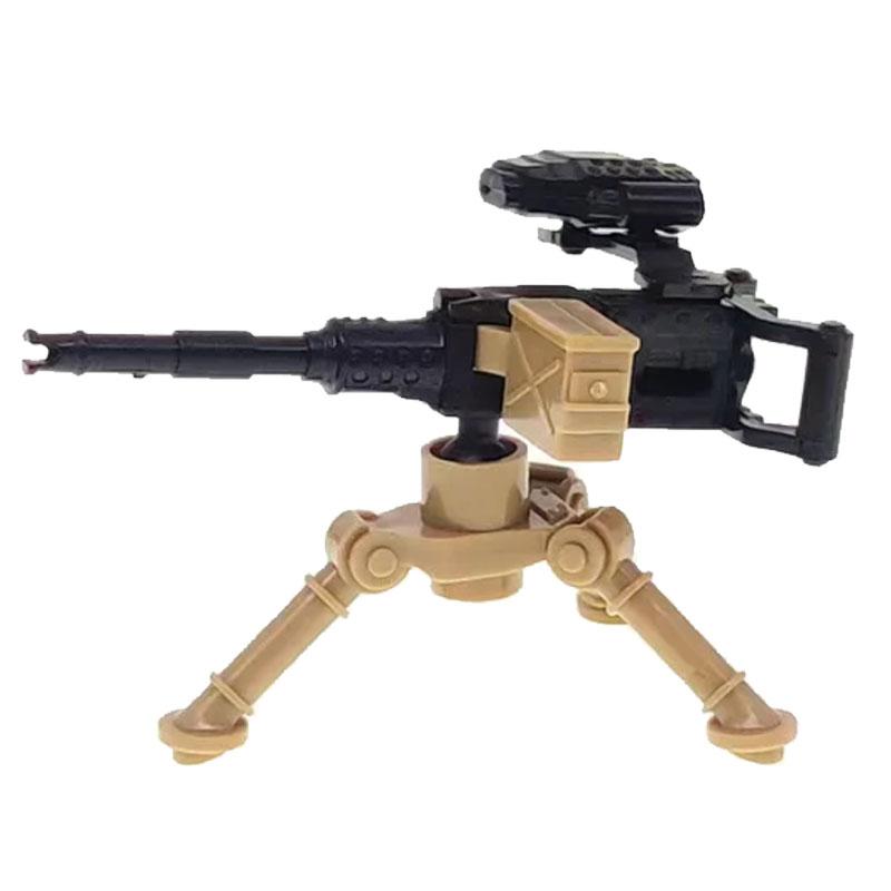 Military WWII Weapons Building Blocks Soldier Figure Toy Gatling M2 Heavy Machine Gun NSV M19 Box Rifle Bullet Chain Mortar K045