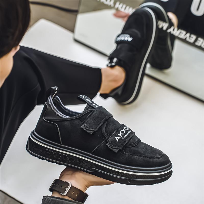 Summer New Sports Board Shoes Velcro Platform Casual Shoes Youth Flat Hong Kong Style Shoes