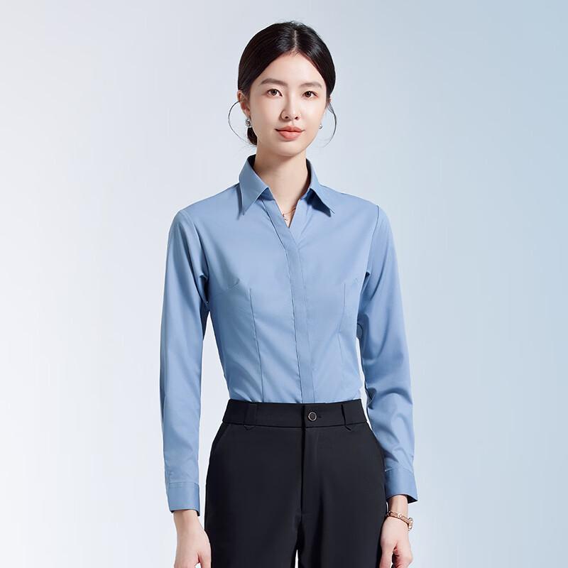 Women's V-Neck Bamboo Fiber Business Shirt