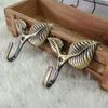 2 Pcs Leaf Shaped Decorative Wall Hooks Heavy Duty Rustproof For Entryway Bathroom Hanging Coats Towels Bags