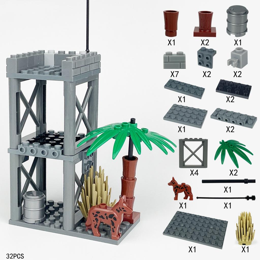 Premium-Quality Moc Urban-District First-Class Militarys High-Standard Scene High-Standard Defense Premium-Quality Watchtowers High-Standard Command