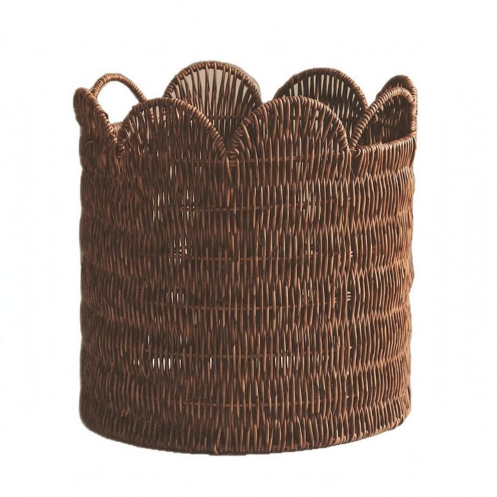 Woven Laundry Basket Wicker Hamper Loop Handles Handled Storage