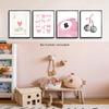 Pink Room Decor Aesthetic Wall Art Prints Poster, 8x10 Inch Canvas Prints Unframed Set of 4 Posters for Teen Girls Bedroom Dorm Decor