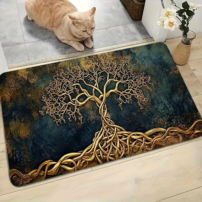 VIKAMA Evergreen Tree Carpet Vigorous Tree Doormat Good Luck Welcome Mat Rug For Bedroom Carpet For Live Room Home Decor