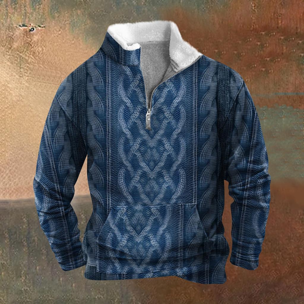 Jarní a podzimní pánská mikina se stojatým límcem je venkovní ležérní svetry topy