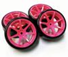 Pneus Drift TOPLINE Pré-montés sur Roues (Roues AVS MODÈLE T7, Déport 1) pour voitures RC (Rose)  HD-031PK