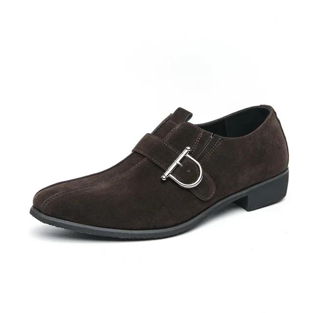 Fashion Luxury Brand Designer Suede Leather Monk Strap Shoes For Men Formal Wedding Dress Homecoming Sapatos Tenis Masculino