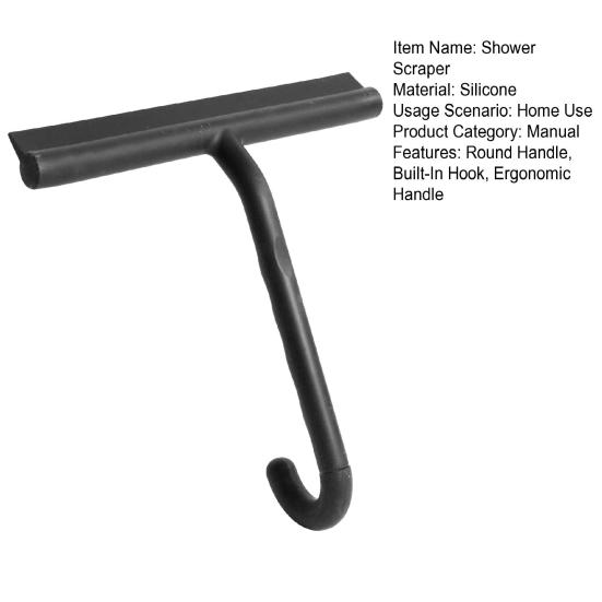 Duschabzieher Ergonomischer Runder Griff All-in-One Silikonwischer Eingehängter Haken Badezimmerfliesen Autoreinigungsgerät