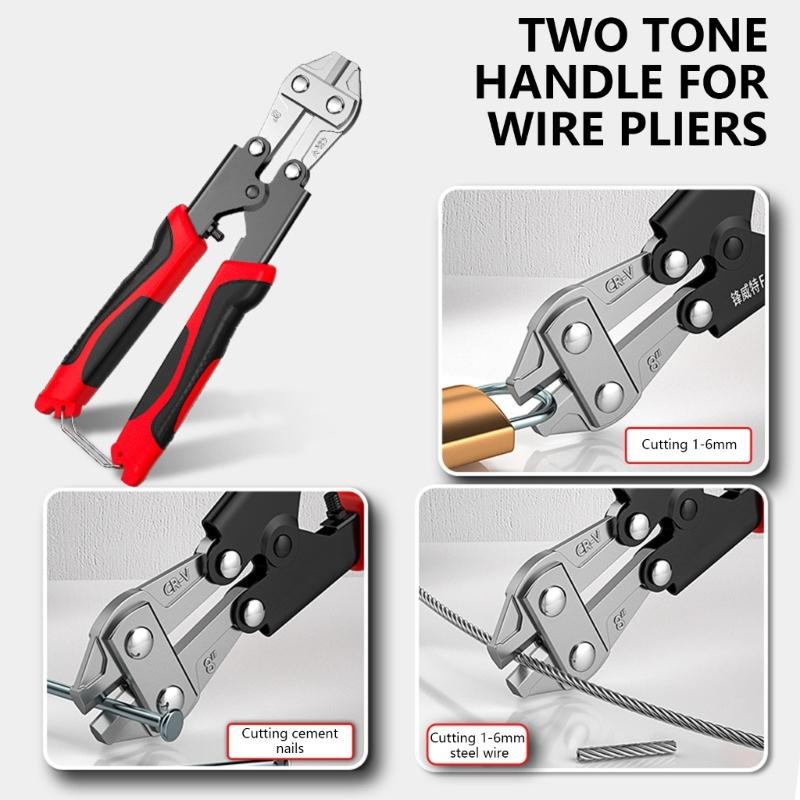 8Inch Mini Bolt Cutter Wire Rope Cutter with Antislip Handle Screw Cutter Chain Lock Cutter Pliers for Precise Cutting