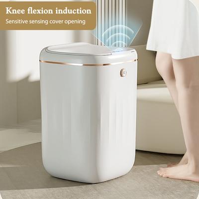Household Garbage Bin Automatic Sensor Light Luxury Smart Wastebasket IPX5 Waterproof Large Capacity for Kitchen Bathroom Office