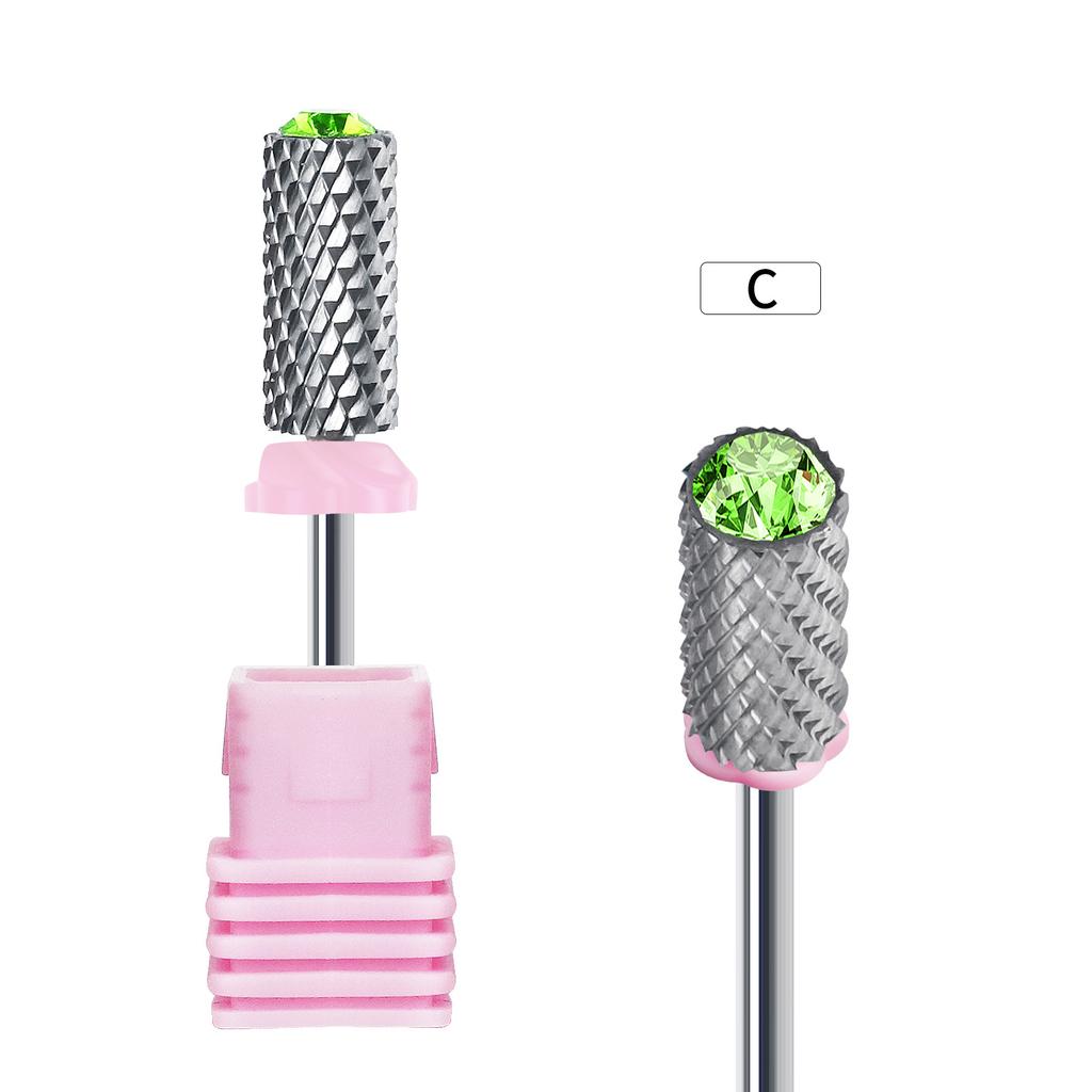 Carbide Nail Drill Bits Barrel Milling Cutter for Manicure Rhinestone Decor Grinding Head Rotary Electric Nail Files Accessory