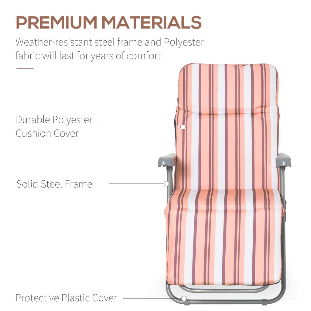 Reclining Garden Chair Set of 2, 5-Level Adjustable Zero Gravity Chairs with Cushions