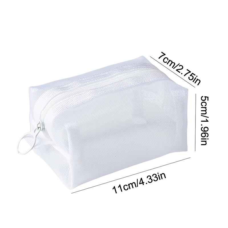Mesh Cosmetic Pouch Lipstick Storage Bags Coin Purse Headphone Case Organizer Data Cable Id Card Bank Card Storage