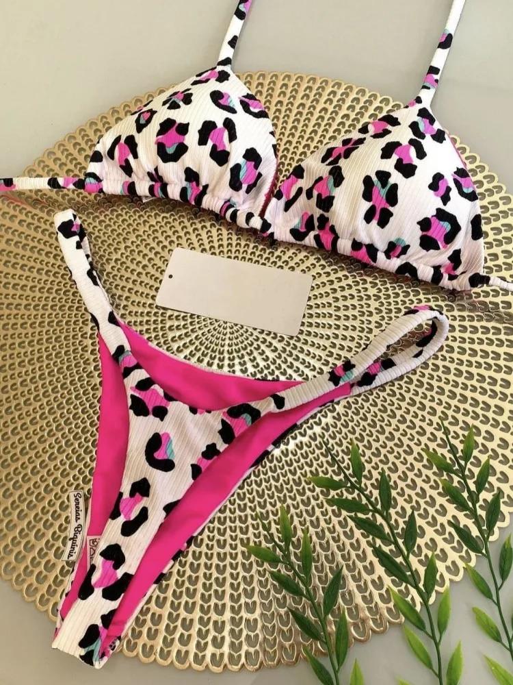 2025 Brazilian Bikini Women Suit, Beach Fashion, Sexy Thong Swimsuit, Cute Cherry Print