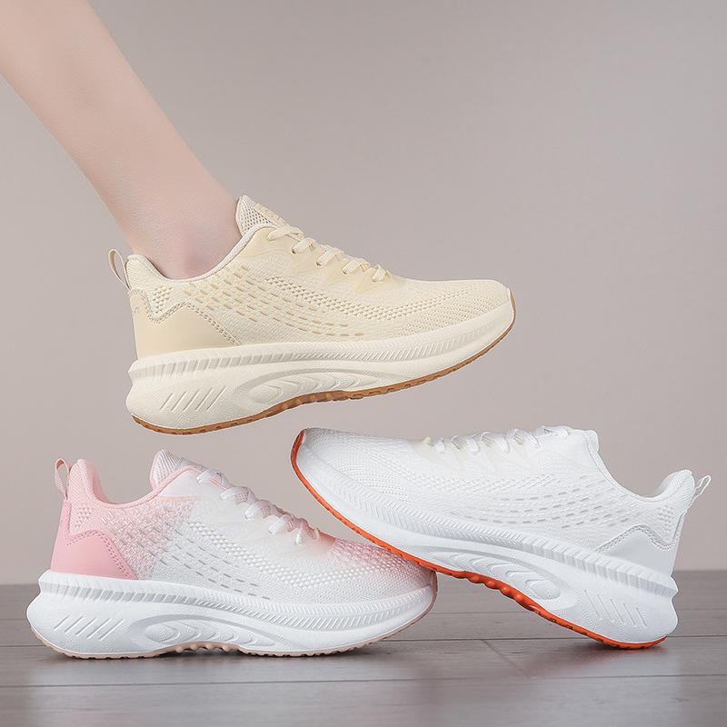 Is the New Fly-woven Women's Shoes Spring Student Sports Running Shoes Casual Shoes Thick-soled Heightening Shoes