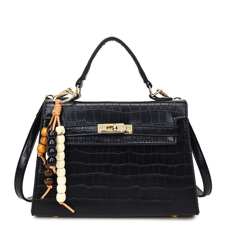 

Women s 2025 High-End Mini Crocodile Pattern Crossbody Handbag - Chic Black Kelly Style One Size