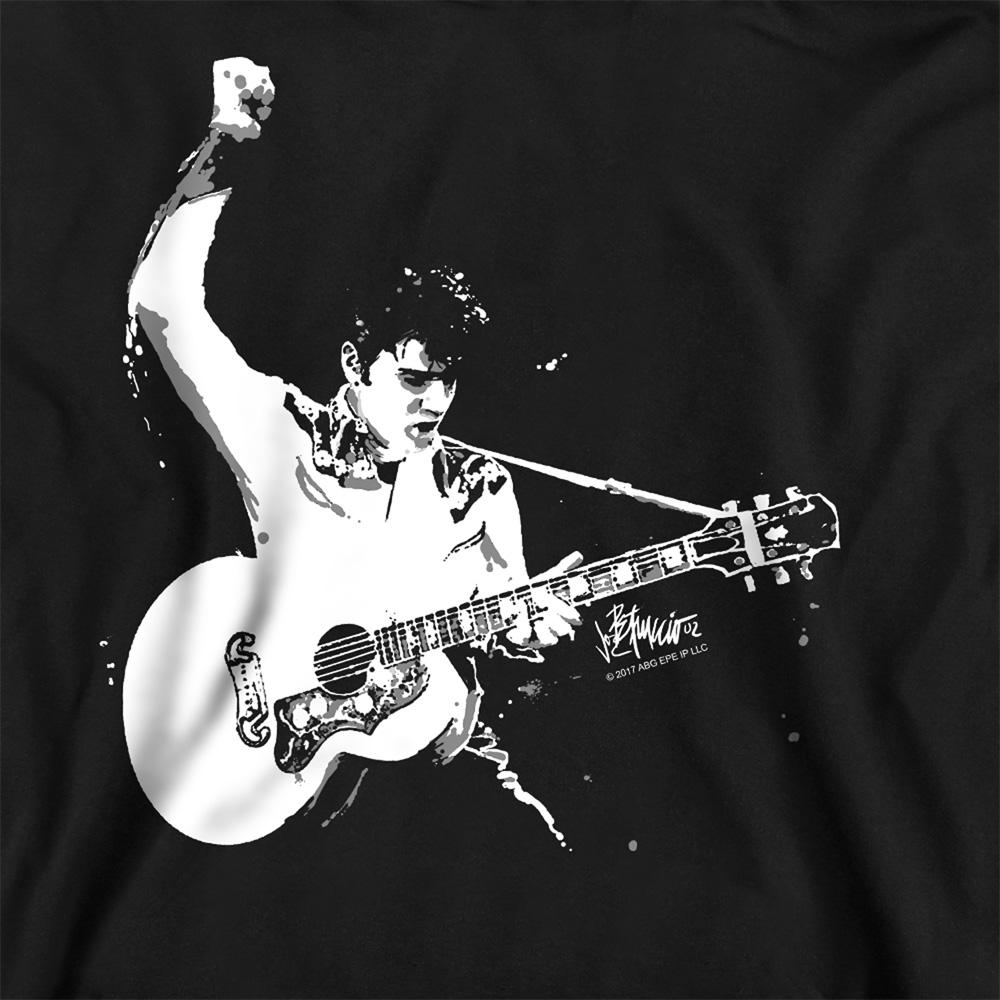 Elvis Presley Childrens/Kids Guitarman Black and White Hoodie