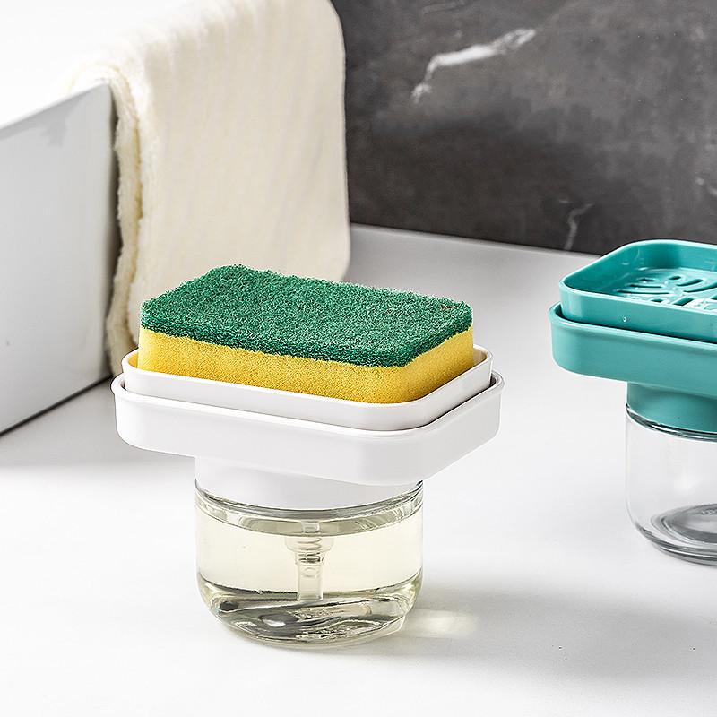 Dishwashing Liquid Press Box Automatic Dispenser Sponge Wipe Combination Press-out Liquid Detergent Soap Dispenser белый