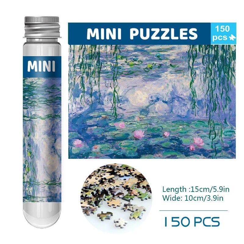 Monet Water Lily+Photo Frame 150 Mini Test Tube Puzzle World Famous Painting Series Travel Puzzle YC-M