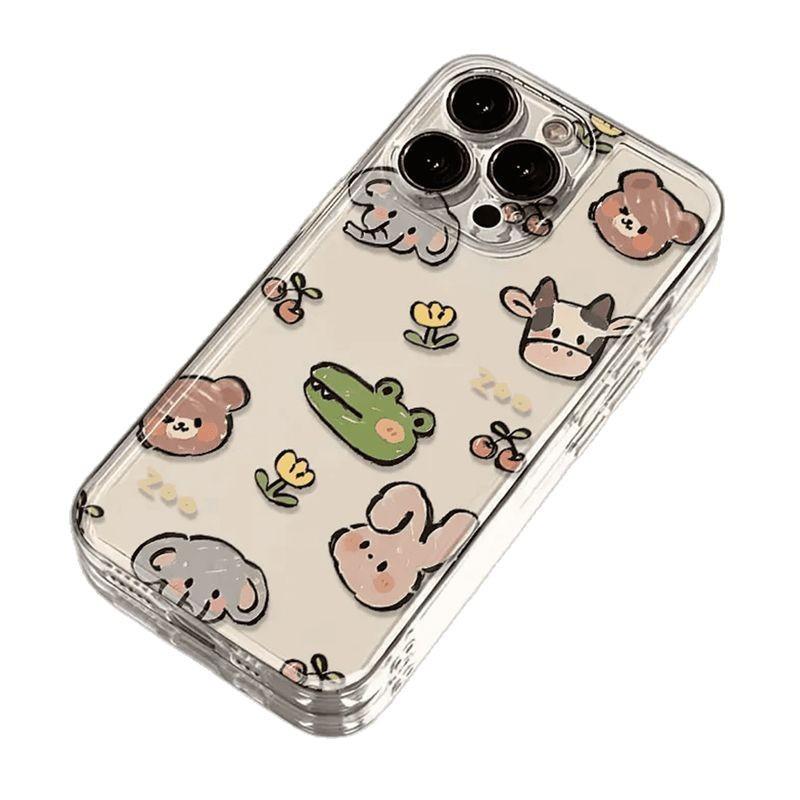 Cartoon Animal Avatar iPhone17Promax Mobile Phone Case, Cute and Suitable for Apple 16promax Space Case.