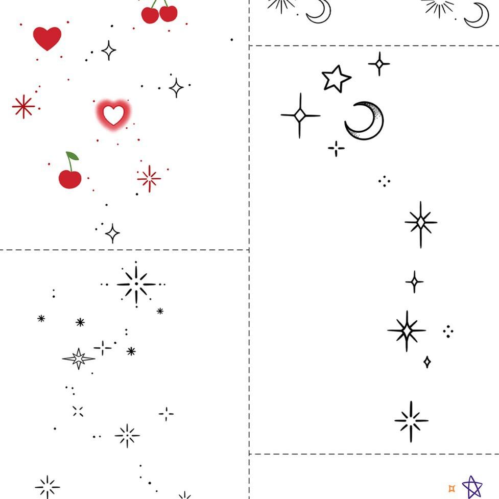 Star And Moon Small Pattern Tattoo Sticker, Waterproof And Long-Lasting, Clavicle Girl Heart, Simulated Tattoo Sticker