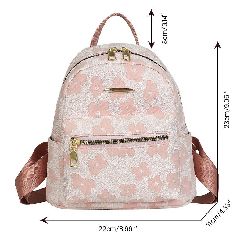 Women's Backpack Leather Shoulder Mini Small Backpack Multi-Function Ladies Phone Pouch Pack Flower Print Ladies School Backpack Bag for Women