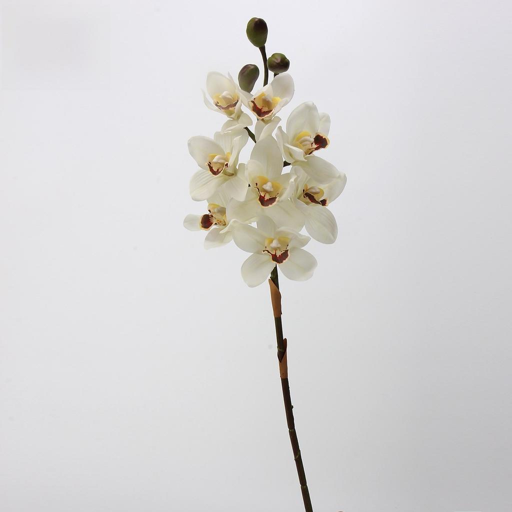 8-Head Artificial Cymbidium Orchid Stem 79cm Silk