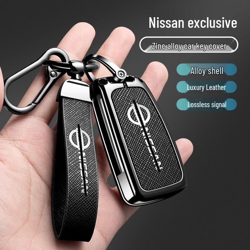 Metal Keychain Cover for Nissan Qashqai, X-Trail, Tiida, Kicks, Murano, Sylphy, Terra