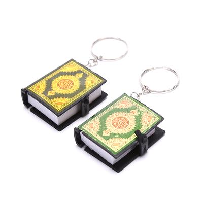 Mini Arabic Quran Islamic Keychain Allah Real Paper Can Read Pendant Keyring