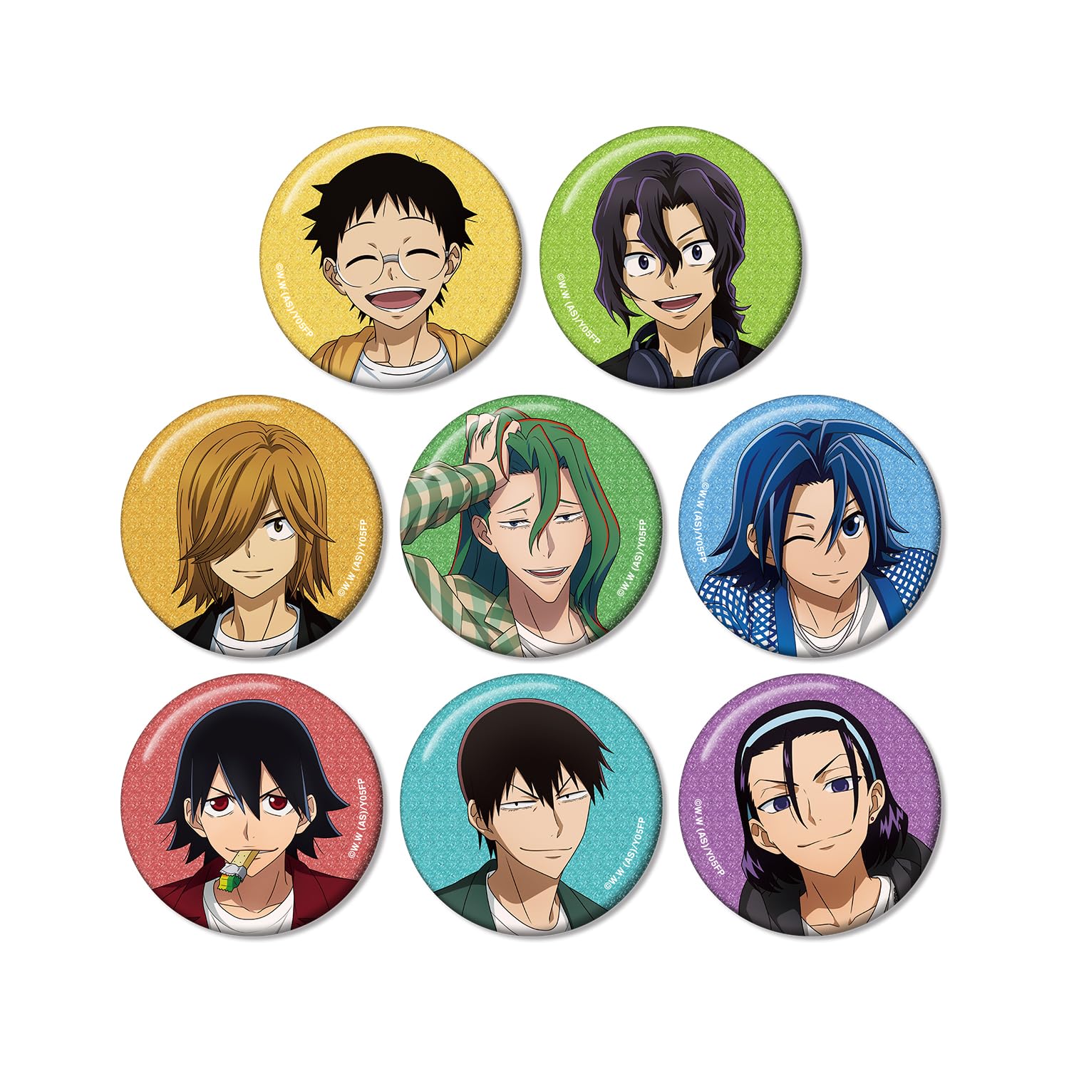 

Yowamushi Pedal LIMIT BREAK Original Illustration Casual Clothes x Road Bike Trading Glitter Can Badge Box of 8 Ver.