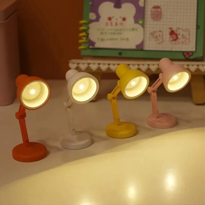 Mini Luce da Lettura Notturna a LED da Libro Pieghevole Lampada da Tavolo Dormitorio Camera da Letto Luci Comodino Creative Decorazioni per la Casa Lampada per Casa delle Bambole