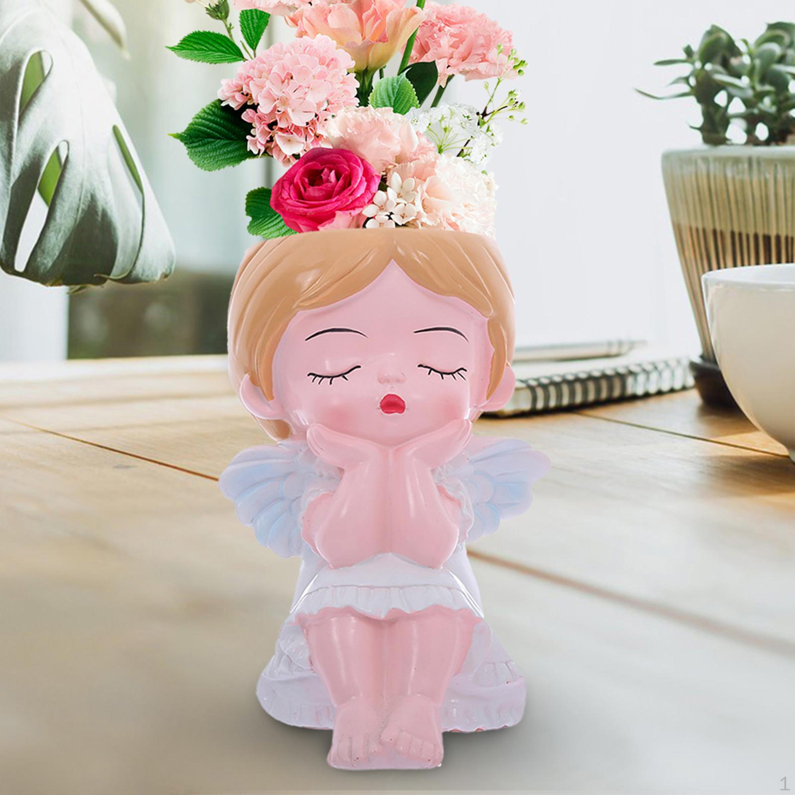 

Ангельский держатель цветочного горшка для стильного домашнего декора белый