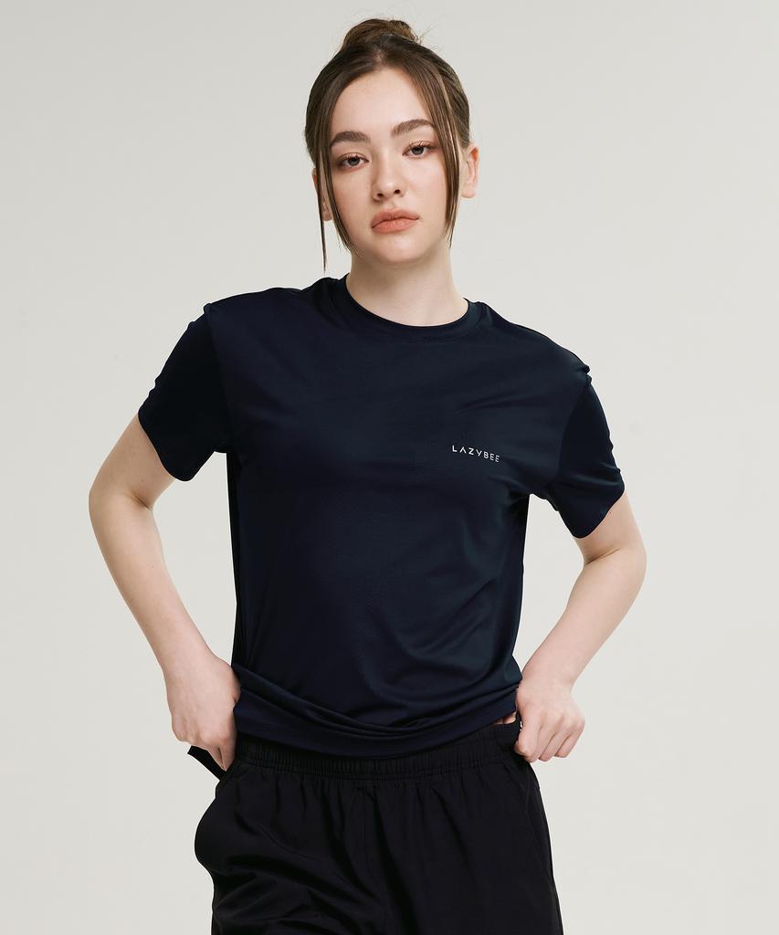 Leijibi Aero Touch Standard Fit Short Sleeve W T-Shirt Top Sleeve Dark Navy