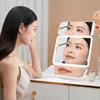 LED Three-folded Sides Portable Makeup Mirror Touch Screen LED Makeup Mirror Makeup Accessories