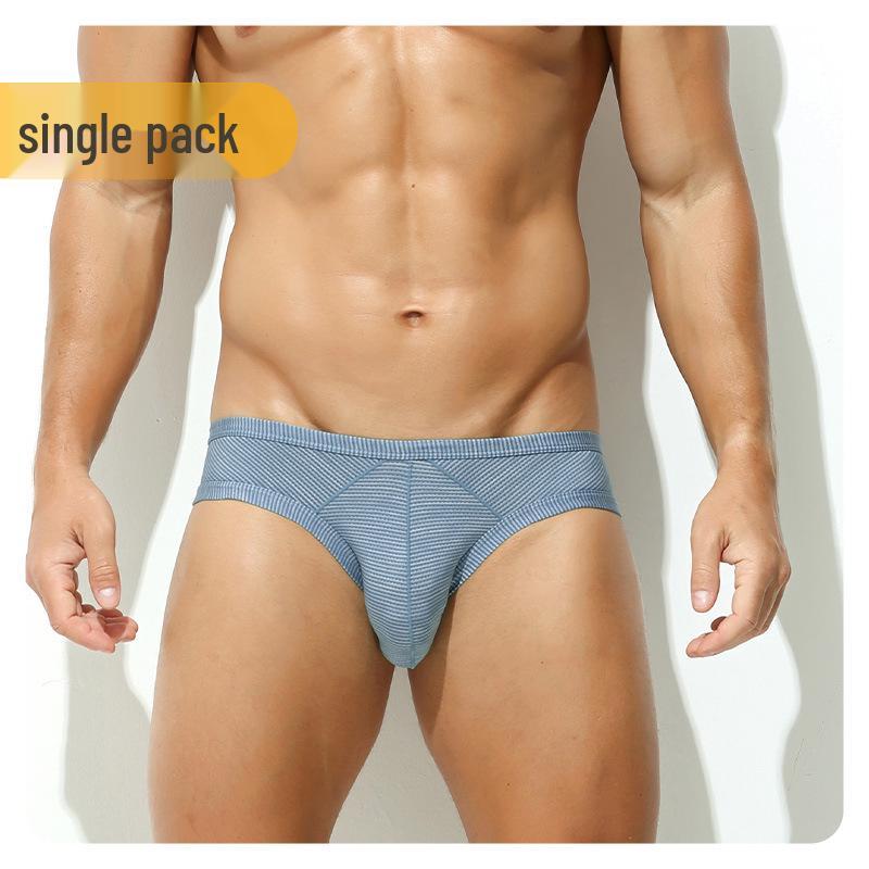 Pánské sexy slipy s nízkým pasem, dutým trojúhelníkovým střihem, velkým váčkem a prodyšným designem