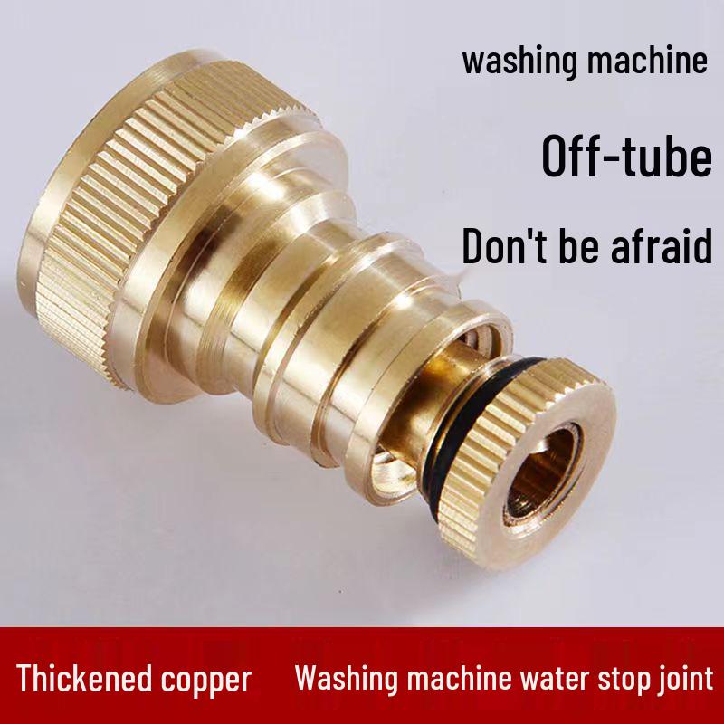 Gunmetal Anti-Fall Automatic Stop Valve Washing Machine Faucet Adapter